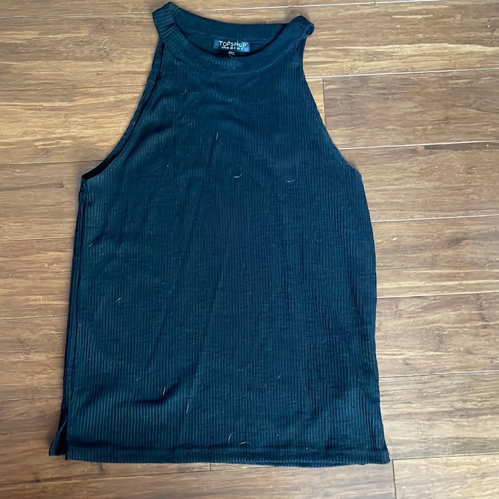 RIBBED TOPSHOP HALTER TANK